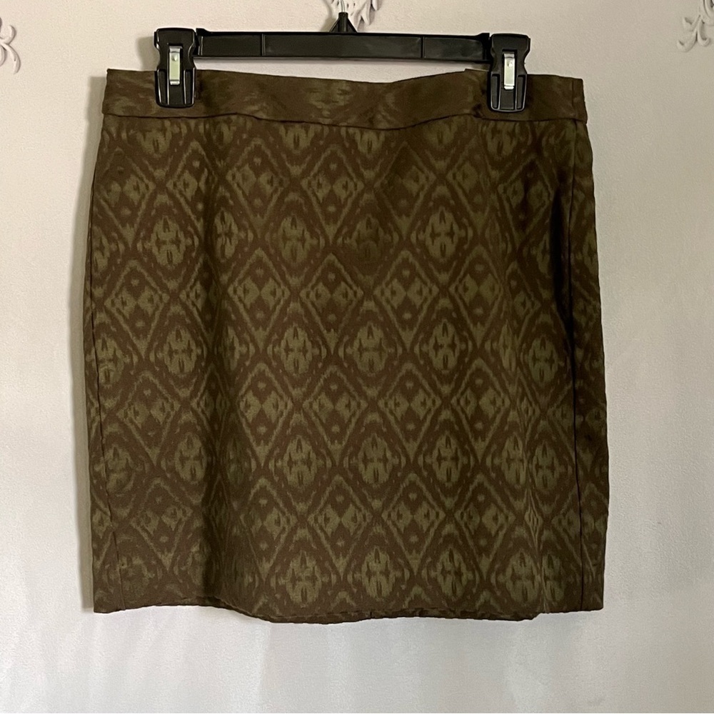 NWT Banana Republic Ikat Jacquard Skirt‎ in Moss Size 8